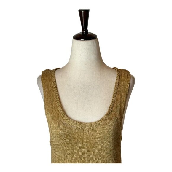 Zara Knit Tan Scoop Neck Maxi Slip Lined Tank Dress‎ Size L - Picture 4 of 12